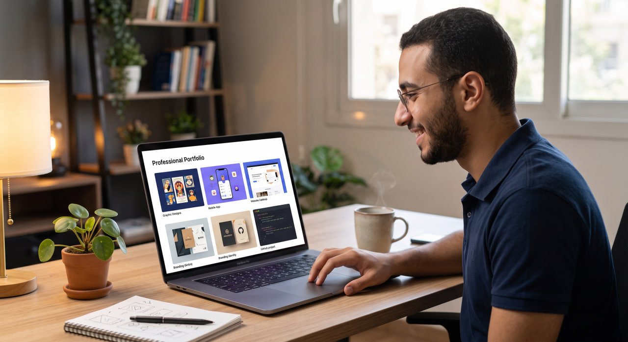Professional portfolio interface for a freelancer